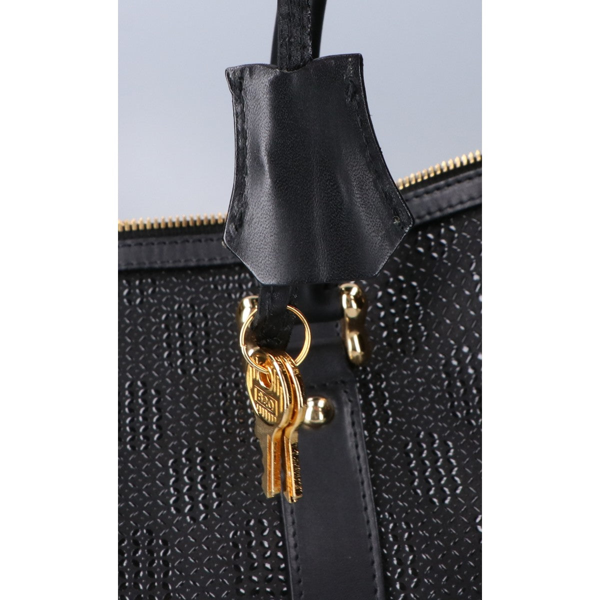 INDEN-YA Black Urushi Deer Leather Boston Bag Size ONE SIZE