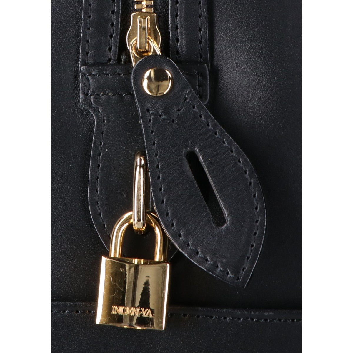 INDEN-YA Black Urushi Deer Leather Boston Bag Size ONE SIZE