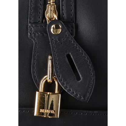 INDEN-YA Black Urushi Deer Leather Boston Bag Size ONE SIZE