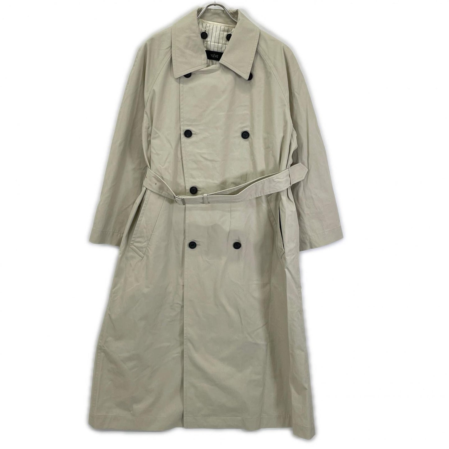 YLEVE '24 Light Beige Double-breasted Long Coat Size 1