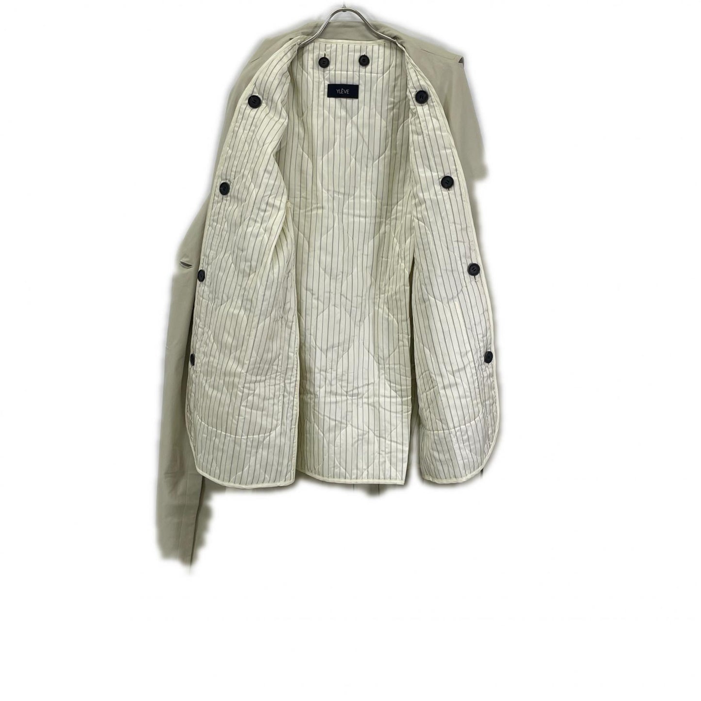 YLEVE '24 Light Beige Double-breasted Long Coat Size 1