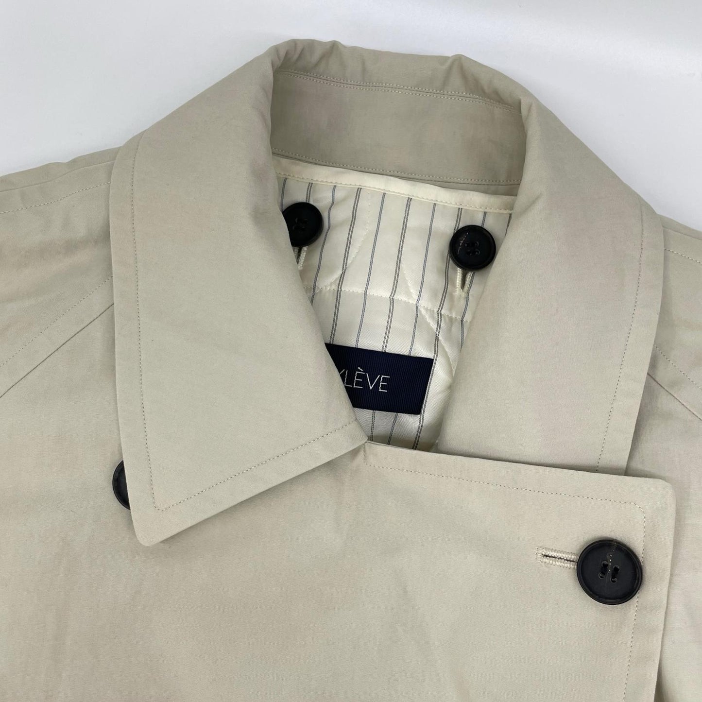 YLEVE '24 Light Beige Double-breasted Long Coat Size 1