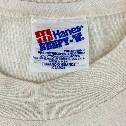 Hanes 90s USA Bass Brewery Logo Print T-Shirt White Coat Size XL