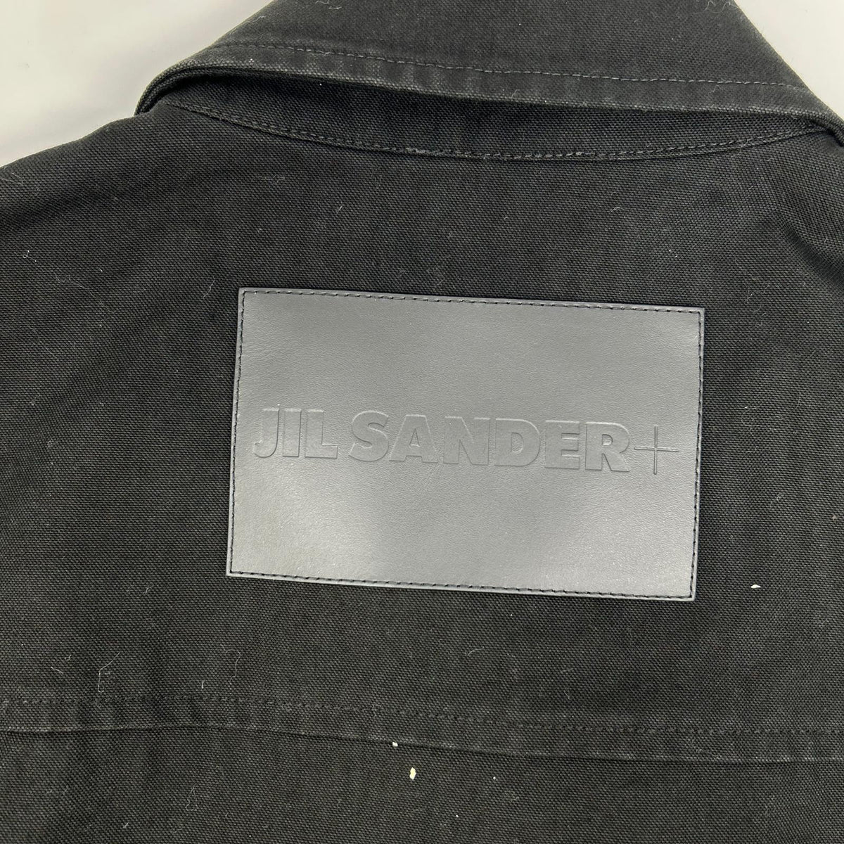JILSANDER Black Cotton Zip-Up Short Sleeve Shirt Size 44