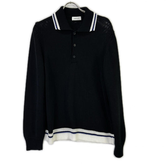 SalvatoreFerragamo 24SS Rayon Knit Polo Black Size M