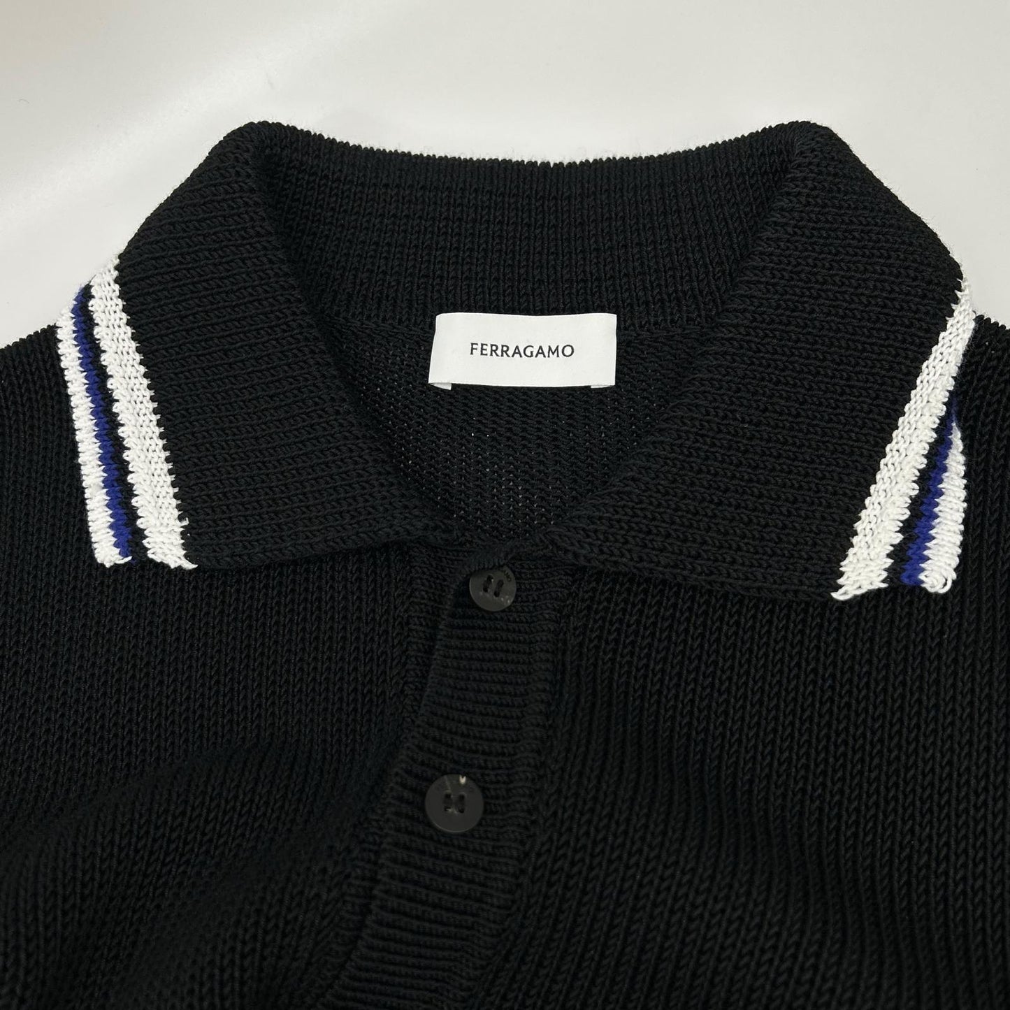SalvatoreFerragamo 24SS Rayon Knit Polo Black Size M