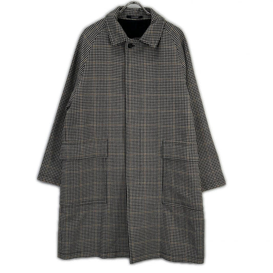 TAGLIATORE Houndstooth Wool Bal Collar Coat Beige Size 48