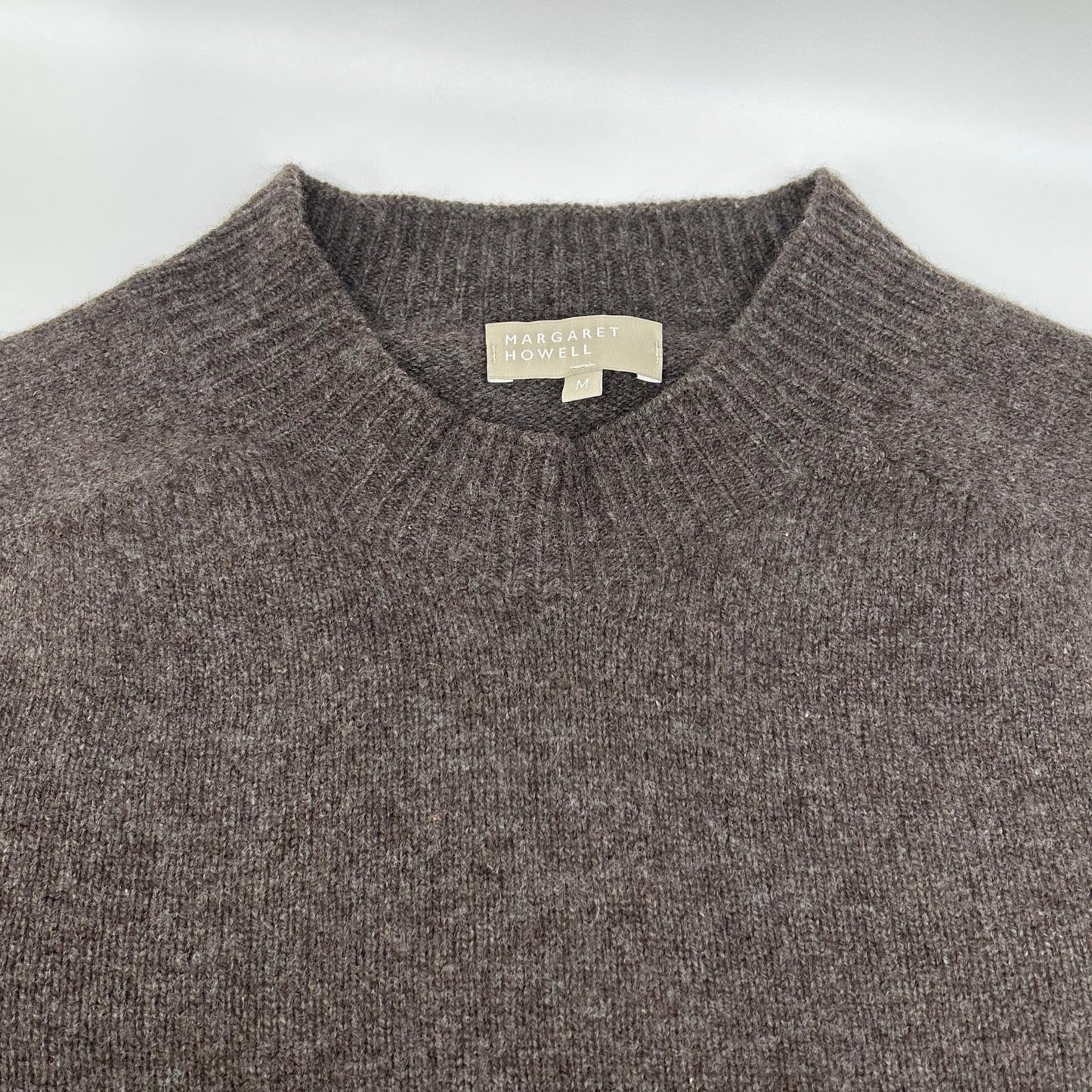 MargaretHowell Cashmere Blend Crew Neck Knit Brown Size M
