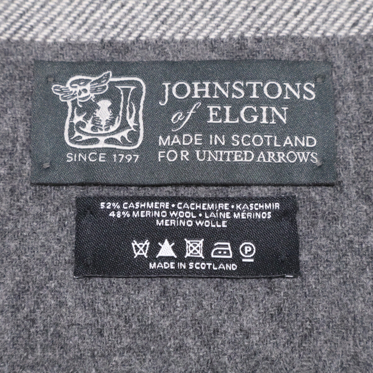 Johnstons Cashmere Wool Fringe Scarf Gray Size ONE SIZE