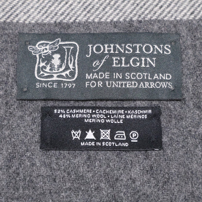 Johnstons Cashmere Wool Fringe Scarf Gray Size ONE SIZE