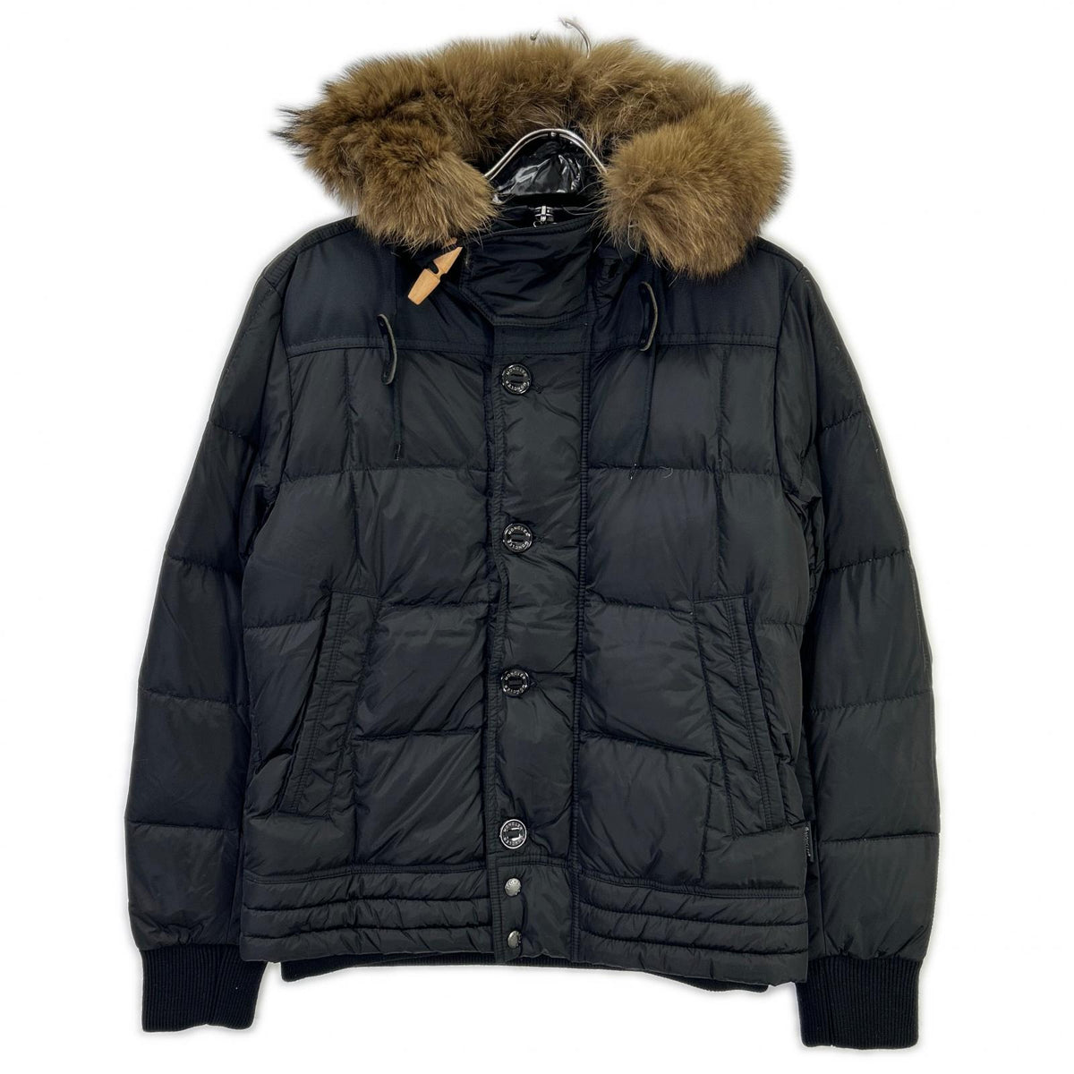 MONCLER Ribera Fur Hooded Down Jacket Black Size 1