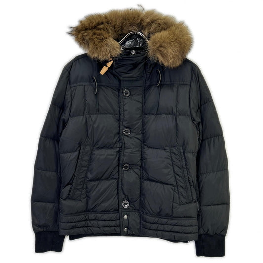 MONCLER Ribera Fur Hooded Down Jacket Black Size 1