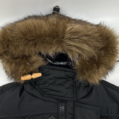 MONCLER Ribera Fur Hooded Down Jacket Black Size 1