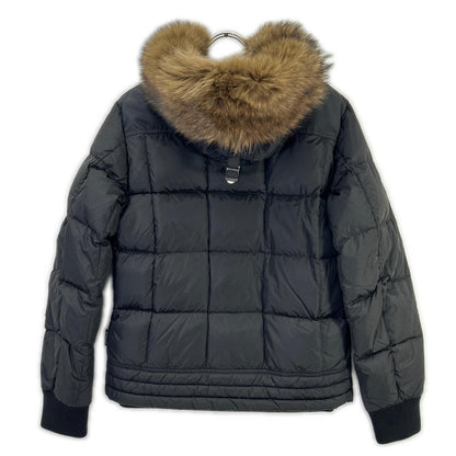 MONCLER Ribera Fur Hooded Down Jacket Black Size 1