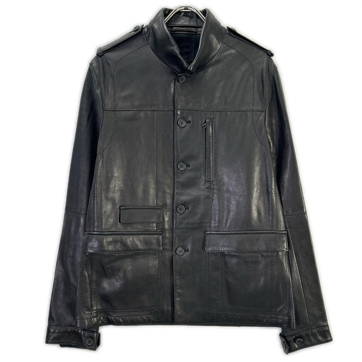 NeilBarrett Lamb Leather Military Jacket Black Size M