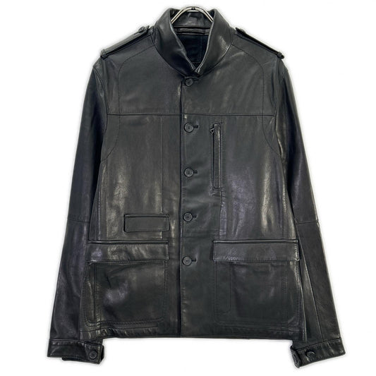 NeilBarrett Lamb Leather Military Jacket Black Size M