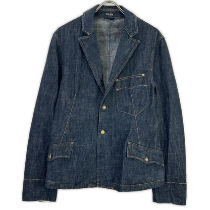 MIUMIU Tailored Stitch Design Denim Jacket Indigo Size 46
