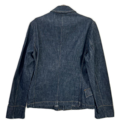 MIUMIU Tailored Stitch Design Denim Jacket Indigo Size 46