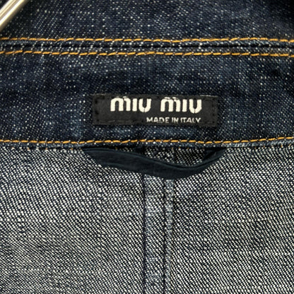 MIUMIU Tailored Stitch Design Denim Jacket Indigo Size 46