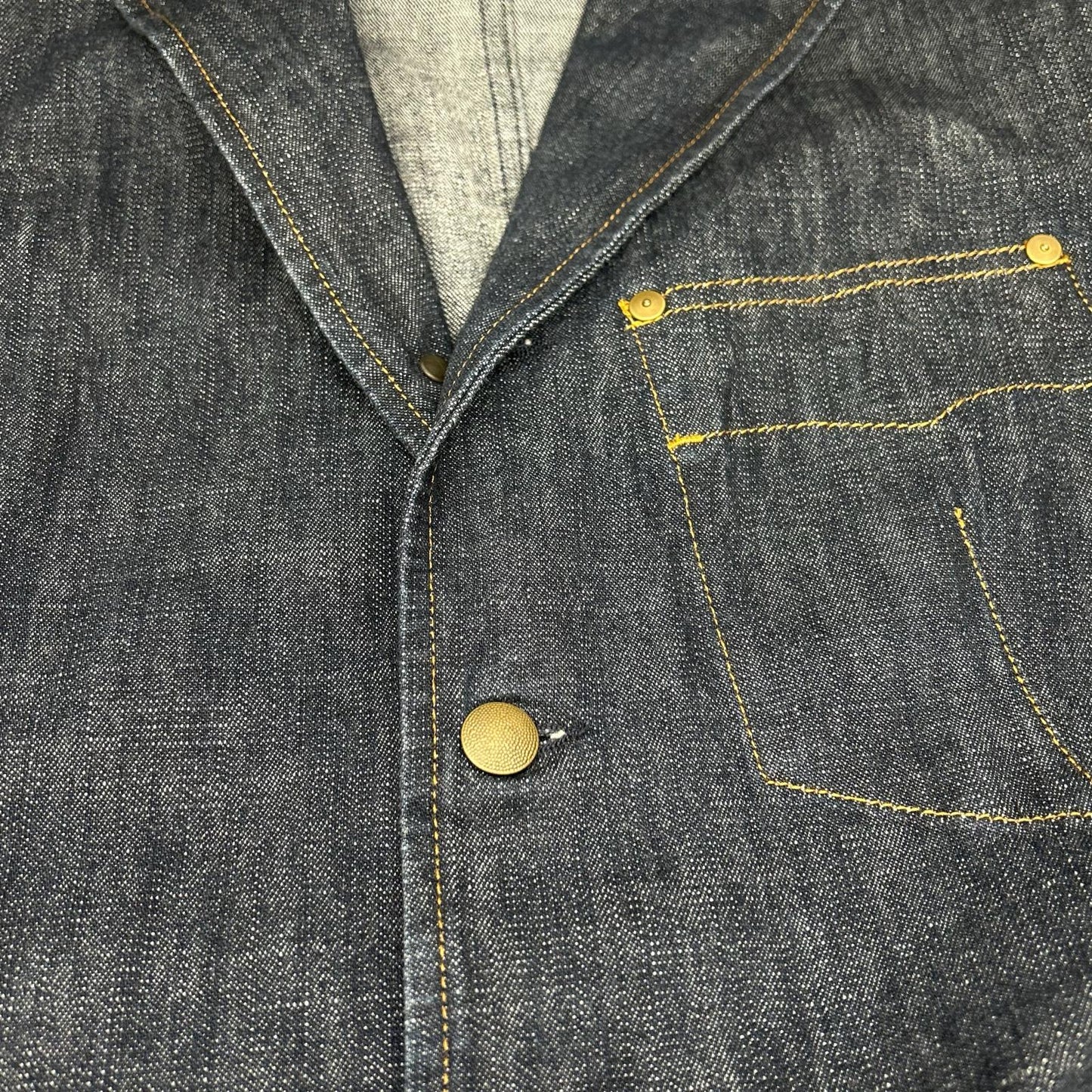 MIUMIU Tailored Stitch Design Denim Jacket Indigo Size 46