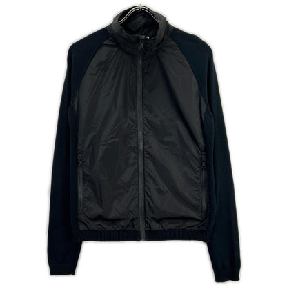 PRADA SPORT 11 Nylon Knit Panel Track Jacket Black Size 48