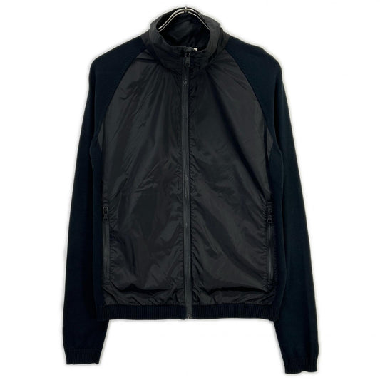 PRADA SPORT 11 Nylon Knit Panel Track Jacket Black Size 48
