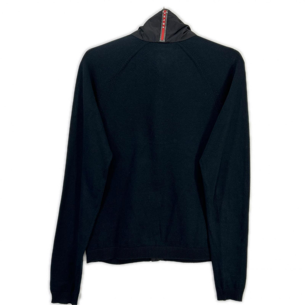 PRADA SPORT 11 Nylon Knit Panel Track Jacket Black Size 48