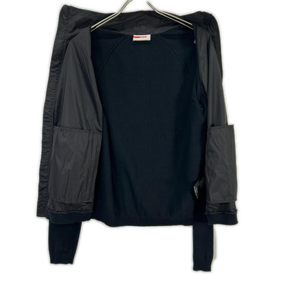 PRADA SPORT 11 Nylon Knit Panel Track Jacket Black Size 48