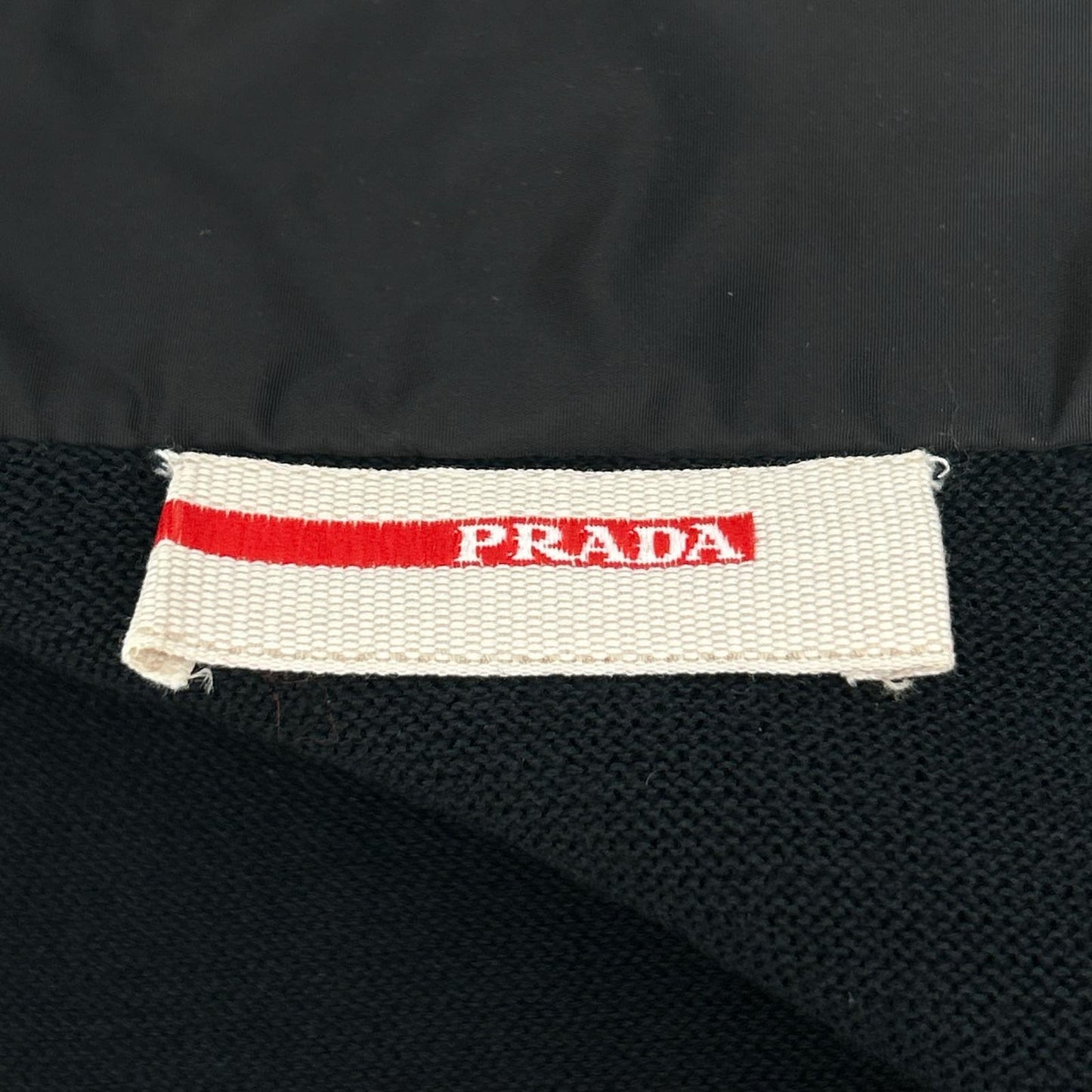 PRADA SPORT 11 Nylon Knit Panel Track Jacket Black Size 48