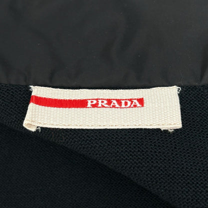 PRADA SPORT 11 Nylon Knit Panel Track Jacket Black Size 48