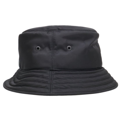 BURBERRY Padded Nylon Logo Print Bucket Hat Black Size L