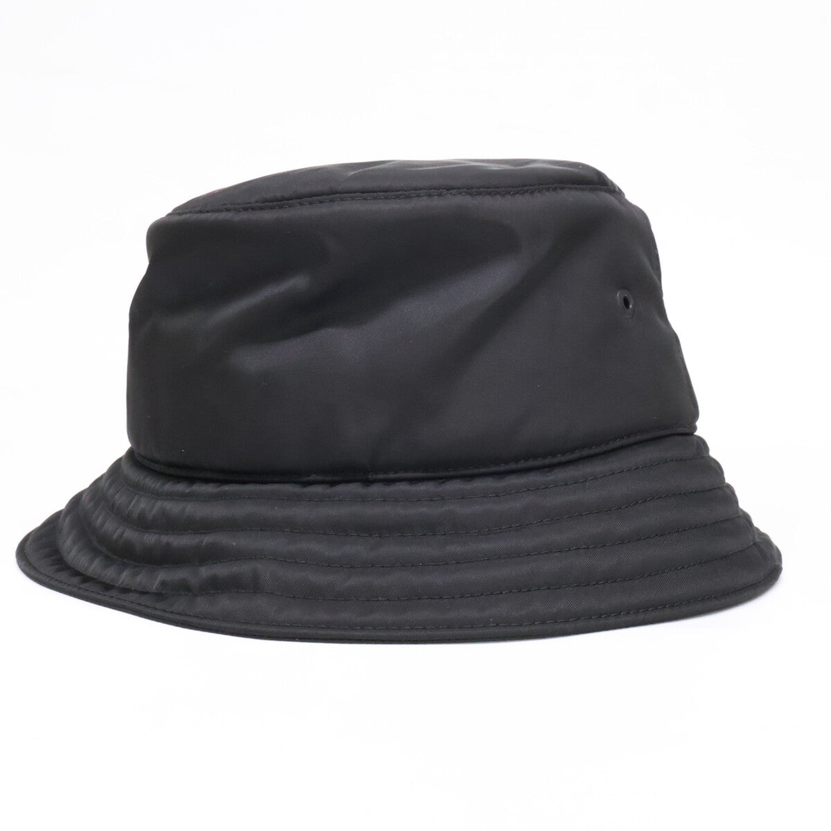 BURBERRY Padded Nylon Logo Print Bucket Hat Black Size L