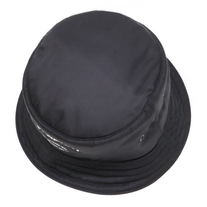 BURBERRY Padded Nylon Logo Print Bucket Hat Black Size L