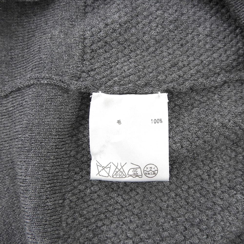 Brioni Wool Knit Shell Button Polo Shirt Gray Size 50