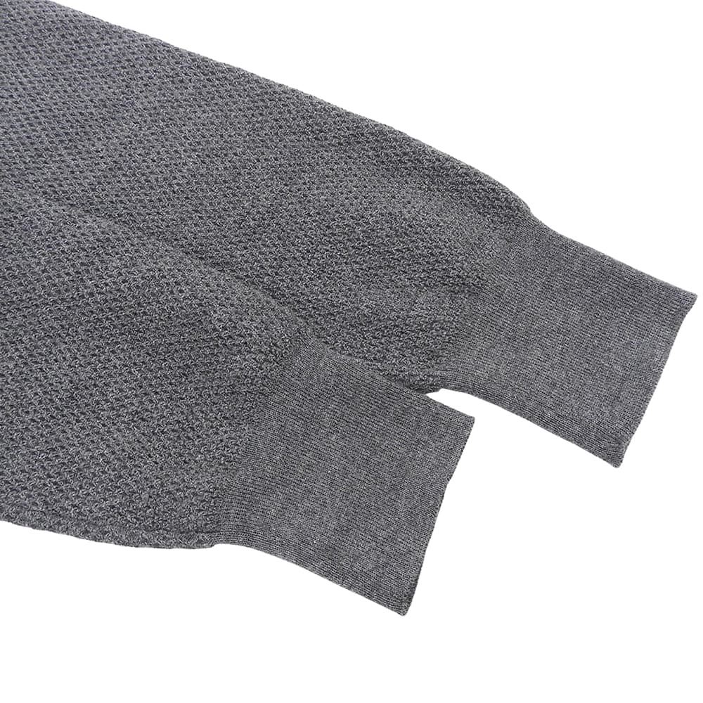 Brioni Wool Knit Shell Button Polo Shirt Gray Size 50