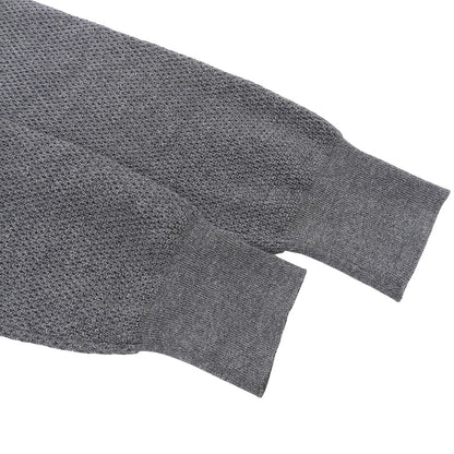 Brioni Wool Knit Shell Button Polo Shirt Gray Size 50