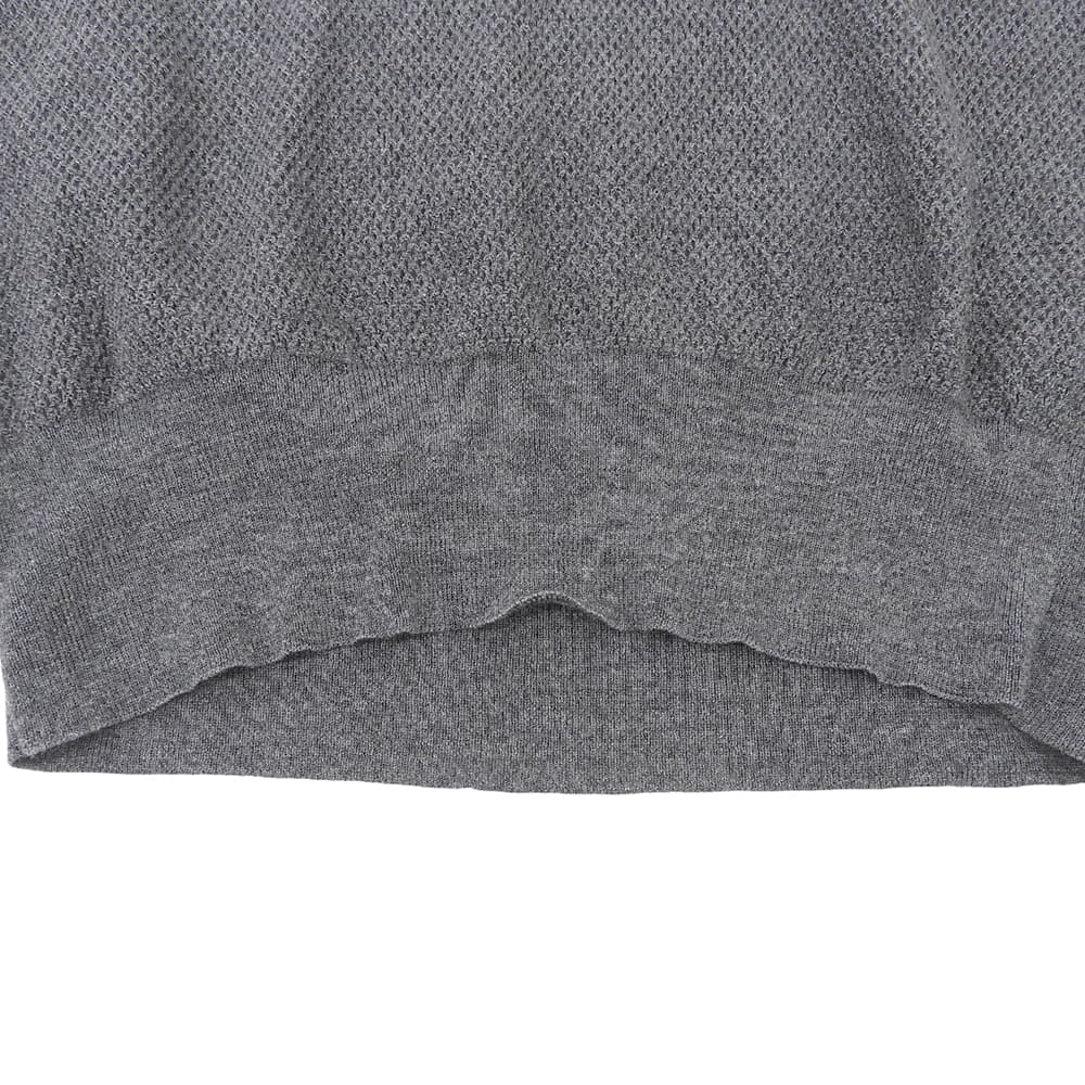 Brioni Wool Knit Shell Button Polo Shirt Gray Size 50