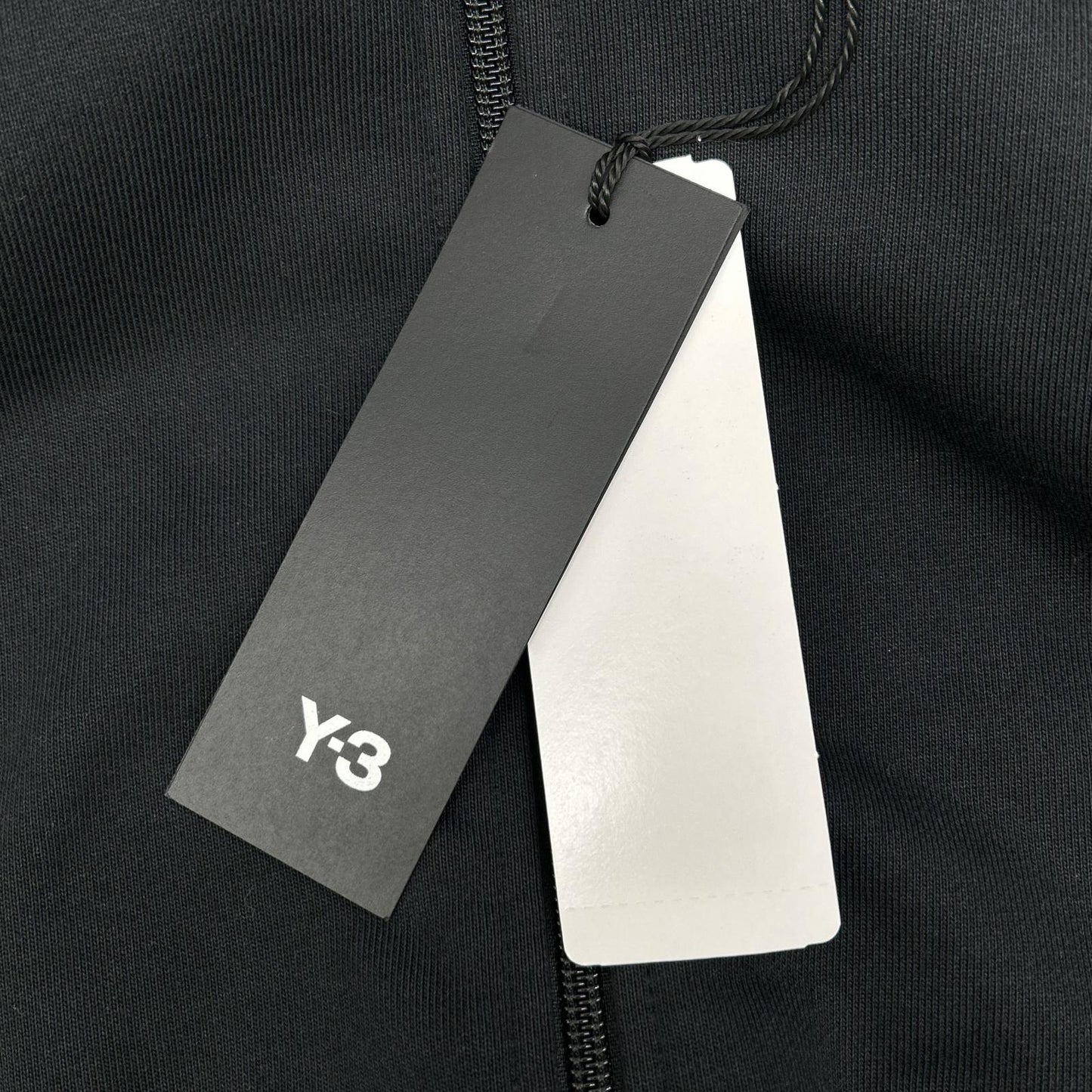 Y-3 Brushed Terry Zip Hoodie Black Cotton Jacket Size XL