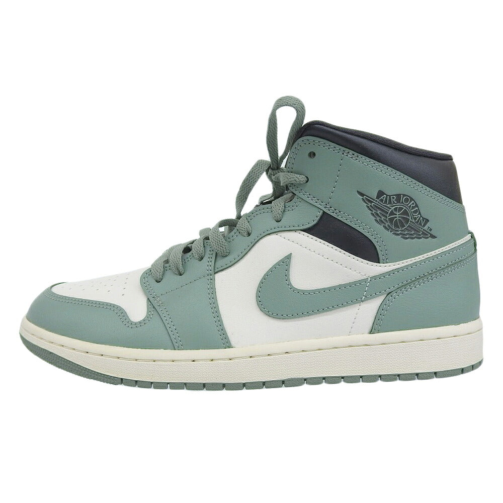 NIKE Air Jordan 1 Mid Sneakers Sail/Jade Smoke Size 29