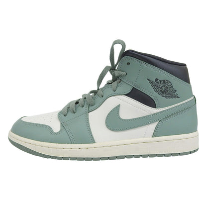 NIKE Air Jordan 1 Mid Sneakers Sail/Jade Smoke Size 29