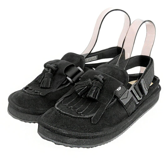 SHAKA Moc Mule Tassel Suede Sandals Black Size 27