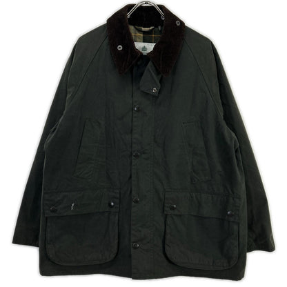 Barbour Oversize Wax Bedale Jacket Green Cotton Size 40