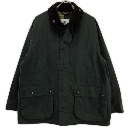 Barbour Oversize Wax Bedale Jacket Green Cotton Size 40
