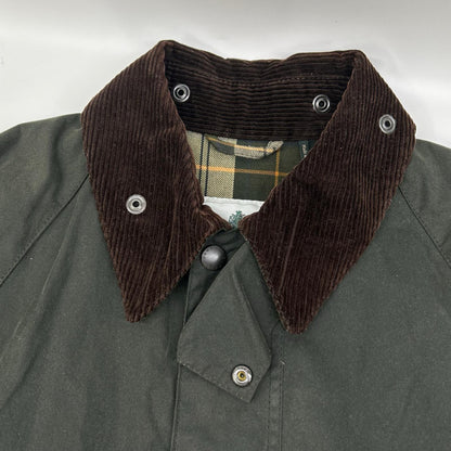 Barbour Oversize Wax Bedale Jacket Green Cotton Size 40