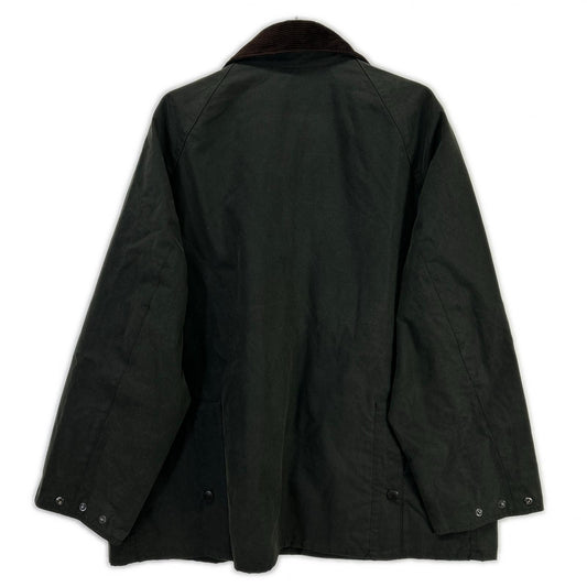 Barbour Oversize Wax Bedale Jacket Green Cotton Size 40