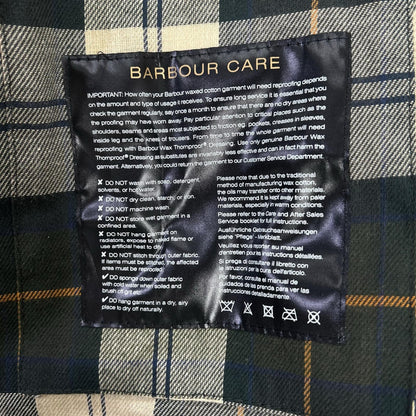 Barbour Oversize Wax Bedale Jacket Green Cotton Size 40