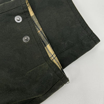 Barbour Oversize Wax Bedale Jacket Green Cotton Size 40