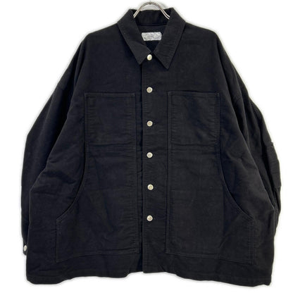 FOLL Cocoon Moleskin Utility Jacket Black Cotton Free Size