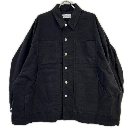 FOLL Cocoon Moleskin Utility Jacket Black Cotton Free Size