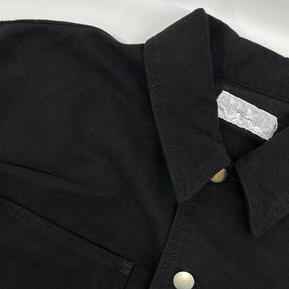 FOLL Cocoon Moleskin Utility Jacket Black Cotton Free Size